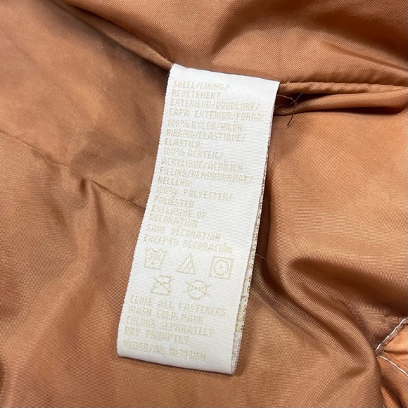 Vintage Y2K Tommy Jeans Puffer Jacket Faded Brown Cream Ribbed Collar Size L - Picture 9 of 9